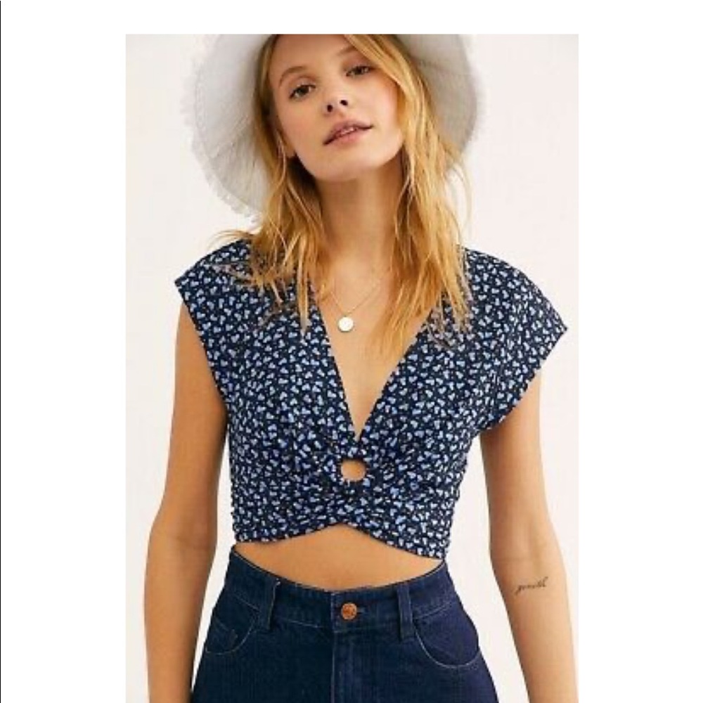 NWOT Free People Havana Honey Printed Top
